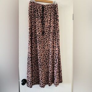 Elegant Animal Print Maxi Skirt